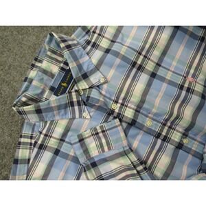 Ralph Lauren Shirt Mens 1XB‎ Blue Plaid Button Down Long Sleeve Big & Tall